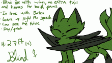 Blind character sheet