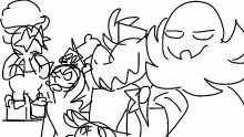 hat kid and her friends