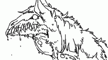 Wet dog horse