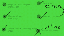 my cheak list