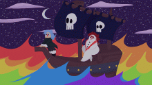 sailing on a rainbow sea