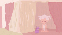 ghost girl and her cat
