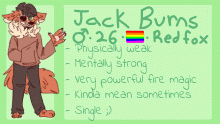 Jack Burns reference sheet