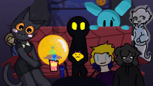 swimming in popcorn