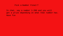 Pick a Number Final!?