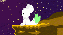 Night sky cliffside with Chip.