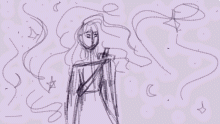 Fantasy sword princess sketch