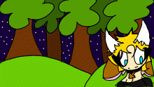 Land,trees,night and me
