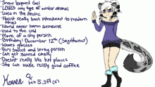 Haven character sheet