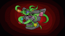 Wolf with plants through its face