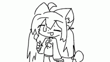 stupid ass cat girl does a peace si