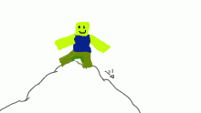 Happy Noob on a Robloxian CLiff
