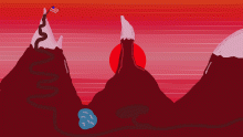mountain sun set
