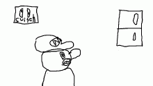 Mario goes to the fridge to get a