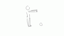 hopping over a rock