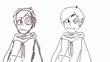 sketch next to line art