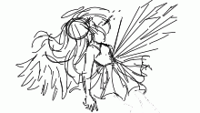 an angel suffering