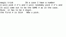 MAgic trick pick a # I WIN>