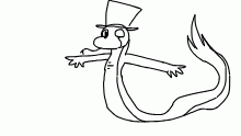 he is a snake with arms