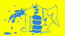 blue and yellow