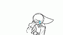 Exhales on tissue