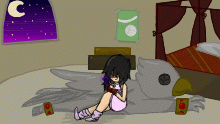 Reading in the dormitory.
