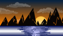 sunset mountain scenery thing