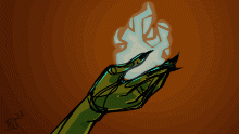 fire in hand