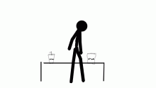 local stickman eats and drinks