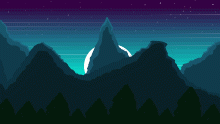 Treetop mountain range