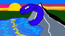 sea supent in a butifull land scape