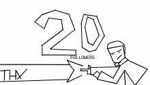 thx all for 20 followers