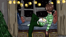 Christmas pfp featuring clover