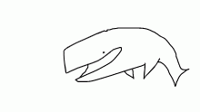 whale stands.