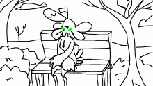 sitting on a bench, contemplating.