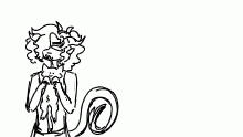 tall demon man and his cat