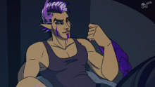 Purple fire demon man