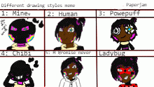 Different styles meme