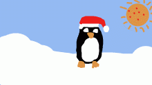 penguin yn troi mewn i sion corn