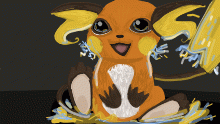 Raichu in detective pikachu style.